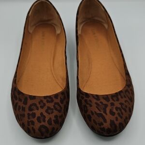 Sun + Stone Brown Leopard Flats Size 9 Balletcore Streetwear, Gunge